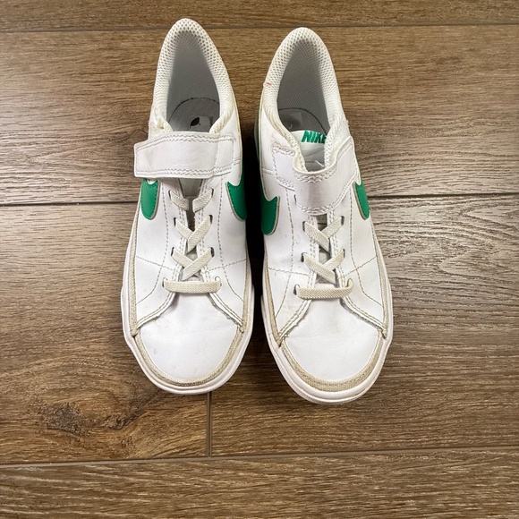 Nike Little Kids Court Legacy Leather Sneakers White/Green 1Y Velcro School - Picture 4 of 11